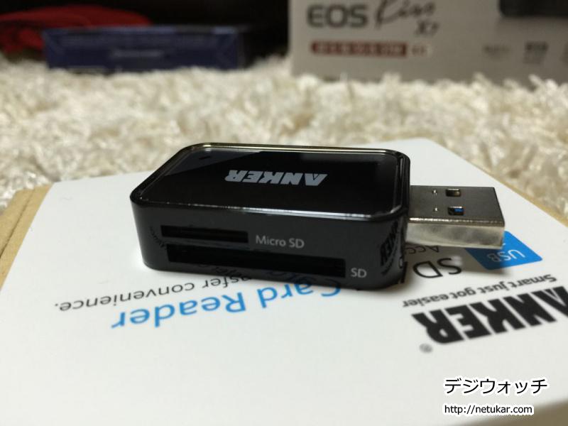 Anker製USB 3.0 SD/TFカードリーダー口